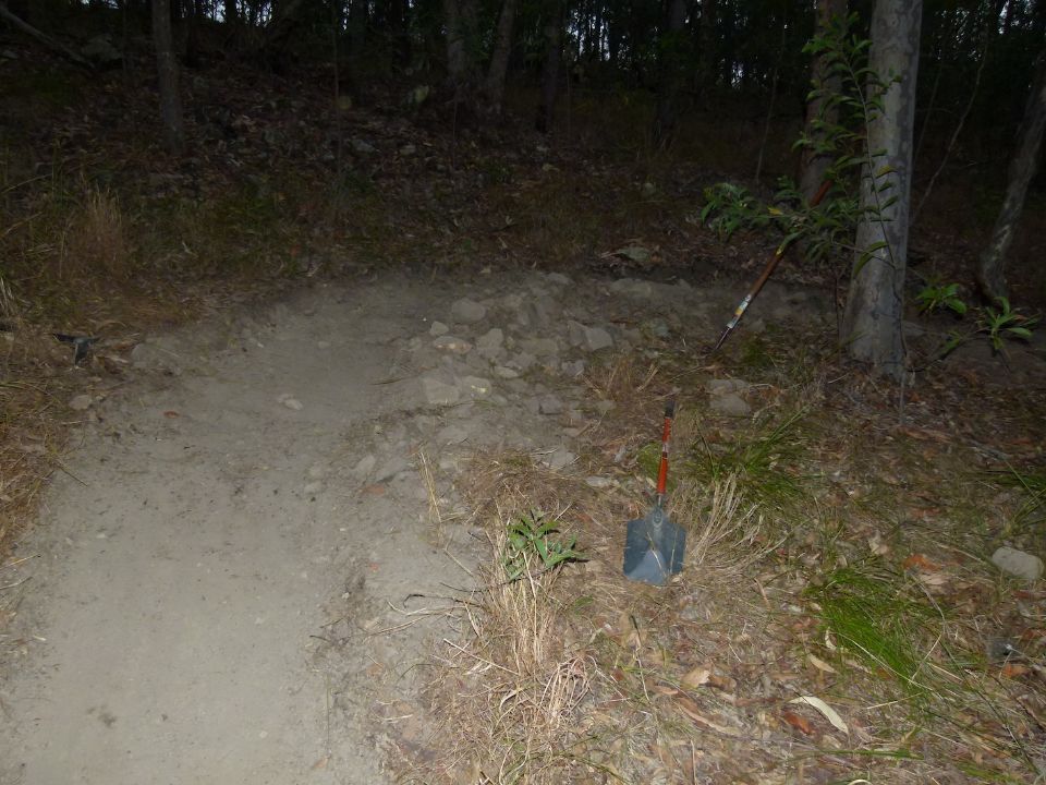 Not done yet, but a climbing berm to finish the uphill line